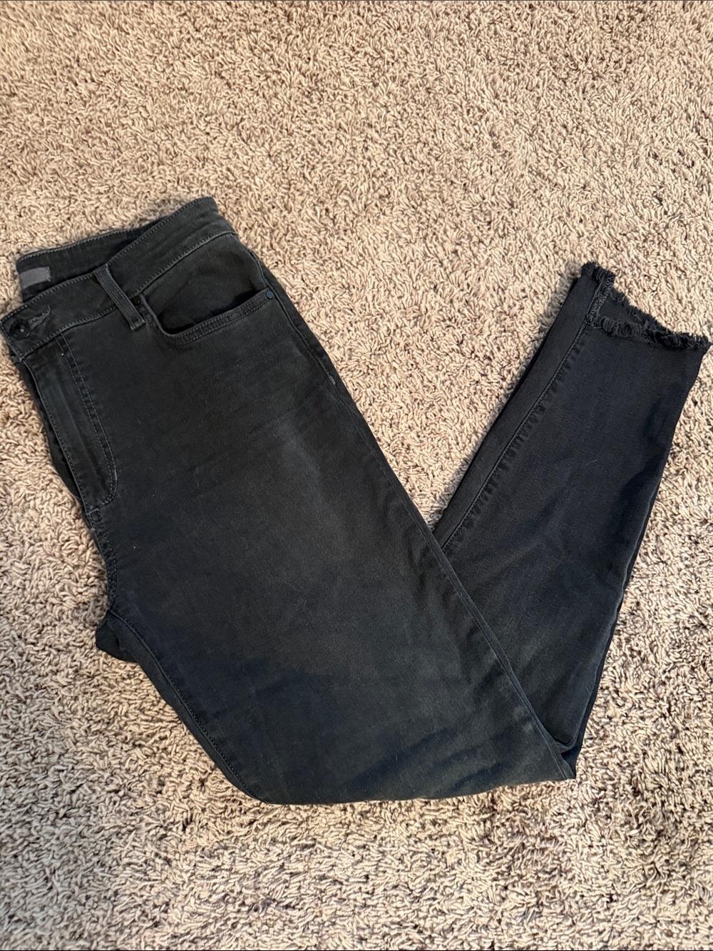 Joe's Jeans Black High-Rise Frayed Hem Skinny Jeans